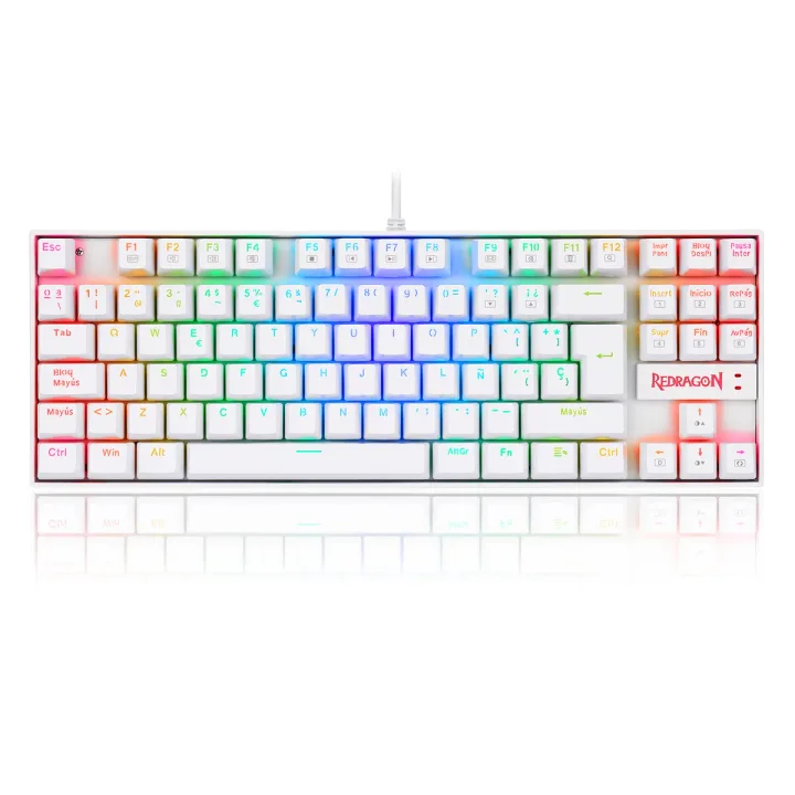 Teclado Gamer Redragon Kumara K552W RGB SP Switch Red Blanco