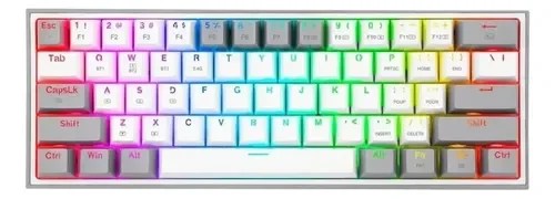 Teclado Gamer Redragon Fizz Pro K616 RGB White/grey Idioma Español Wireless 60%
