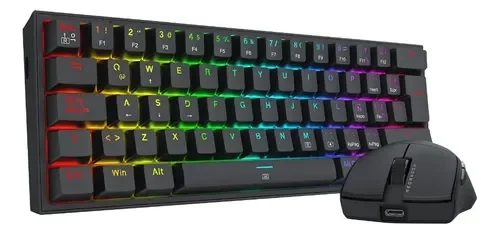 Kit Gamer Redragon S143 Teclado Y Mouse K617rgb Sp+ M724 Negro
