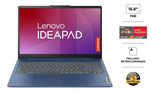 Portatil Ideapad Slim 3 Gen 8 R7-5825u Fhd Azul Lenovo Abyss Blue