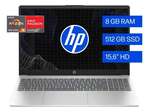 Notebook HP 15-fc0079la AMD Ryzen 5 8GB RAM 512GB SSD Windows 11 Home