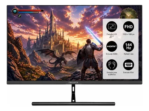 Monitor Gamer Aiwa 144hz Pantalla Lcd 27'' Fhd Aw-mk27 Negro